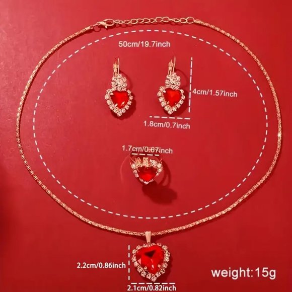 5pcs/set Women's Watch Cute Heart Quartz Watch Elegant Rhinestone Analog Watch - Picture 7 of 7